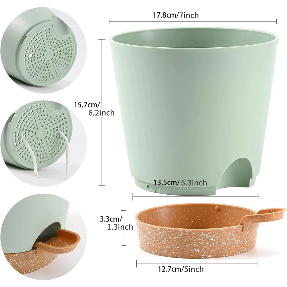 Self Watering Pots 3 Piece - Dimensions